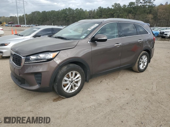 2019 Kia Sorento LX with VIN 5XYPG4A31KG572525, listed as a Copart auction lot 49711215 with 93,542 mi miles and Salvage Title. Bid and sale history available at DreamBid. Image 1.