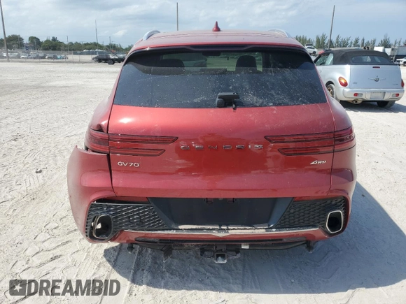 2022 Genesis GV70 2.5T with VIN KMUMADTB1NU067187, listed as a Copart auction lot 58198425 with 19,019 mi miles and Salvage title. Bid and sale history available at DreamBid. Image 6.