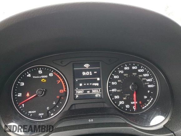 2017 Audi A3 Sedan Premium with VIN WAUAUGFF4H1036323, listed as a Copart auction lot 43409344 with 76,897 mi miles. Bid and sale history available at carsss.com. Image 9.