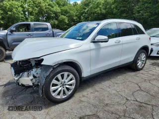 2020 Mercedes-Benz GLC 300 with VIN WDC0G8DB1LF738245, listed as a Copart auction lot 59745375 with 53,986 mi miles and Salvage title. Bid and sale history available at DreamBid. Image 1.