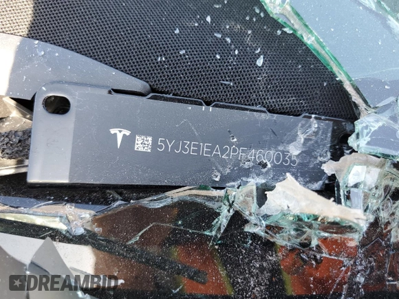 2023 Tesla Model 3 z VIN 5YJ3E1EA2PF460035, wystawiony jako Copart lot #61102025 z przebiegiem Nie podano mil oraz Szkoda całkowita • Salvage title. Historia ofert i sprzedaży dostępna na DreamBid. Obrazek 13.