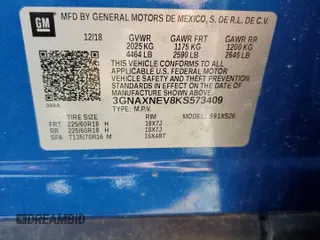 2019 Chevrolet Equinox Premier z VIN 3GNAXNEV8KS573409, wystawiony jako Copart lot #57825975 z przebiegiem 86 100 mil mil oraz Szkoda całkowita • Salvage title. Historia ofert i sprzedaży dostępna na DreamBid. Obrazek 13.