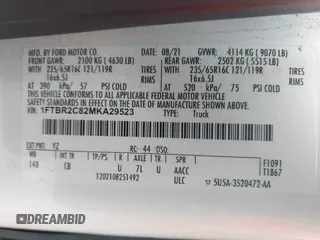 2021 Ford Transit Cargo with VIN 1FTBR2C82MKA29523, listed as a IAAI auction lot 41069336 with 195,397 mi miles and . Bid and sale history available at DreamBid. Image 9.