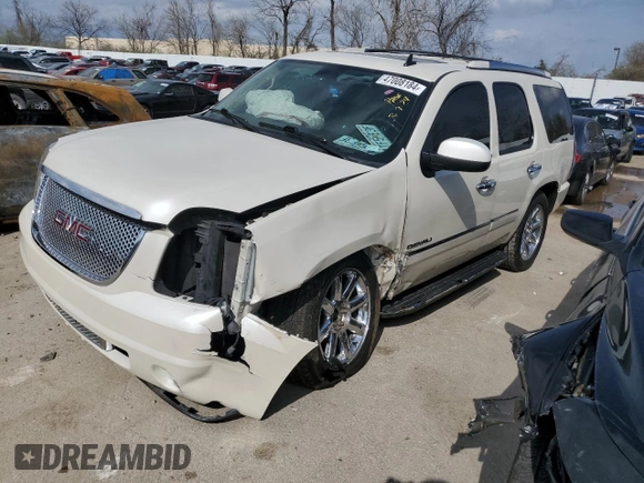 2014 GMC Yukon Denali with VIN 1GKS2EEF1ER134715, listed as a Copart auction lot 47008184 with 0 mi miles and Salvage Title. Bid and sale history available at carsss.com. Image 1.