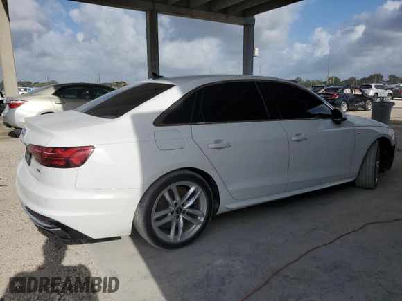 2023 Audi A4 S line Premium Plus with VIN WAUEAAF41PN015815, listed as a Copart auction lot 51277405 with 46,576 mi miles and Salvage Title. Bid and sale history available at DreamBid. Image 3.