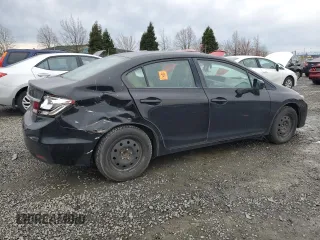 2015 Honda Civic Sedan LX with VIN 19XFB2E55FE071473, listed as a Copart auction lot 49604395 with 255,389 mi miles and Salvage Title. Bid and sale history available at carsss.com. Image 3.