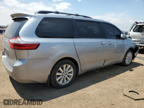 2017 Toyota Sienna XLE with VIN 5TDDZ3DC3HS177700, listed as a Copart auction lot 59720215 with 124,180 mi miles and Salvage title. Bid and sale history available at DreamBid. Image 3.