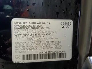 2010 Audi Q5 Prestige z VIN WA1VKAFP0AA009068, wystawiony jako Copart lot #58255995 z przebiegiem 134 075 mil mil oraz Szkoda całkowita • Salvage title. Historia ofert i sprzedaży dostępna na DreamBid. Obrazek 13.
