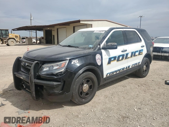 2017 Ford Police Interceptor Utility с VIN 1FM5K8AT5HGE29804, выставлен на аукционе Copart как лот 47128825 с пробегом 77 485 миль миль и Списание • Salvage title. История ставок и продаж доступна на DreamBid. Изображение 1.