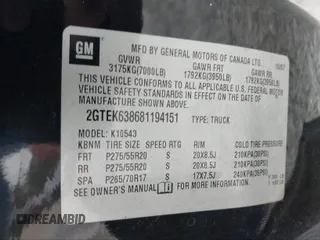 2008 GMC Sierra Denali z VIN 2GTEK638681194151, wystawiony jako IAAI lot #41613870 z przebiegiem 148 503 mil mil oraz . Historia ofert i sprzedaży dostępna na DreamBid. Obrazek 9.