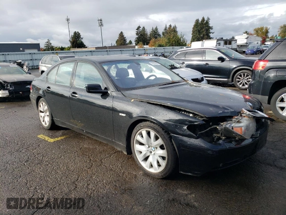 2003 BMW 7 Series 745i with VIN WBAGL63463DP67983, listed as a Copart auction lot 78225504 with Not provided miles and Clean title. Bid and sale history available at DreamBid. Image 4.