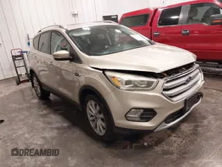 2018 Ford Escape Titanium with VIN 1FMCU9J91JUA06236, listed as a IAAI auction lot 41915944 with 108,421 mi miles and . Bid and sale history available at DreamBid. Image 1.