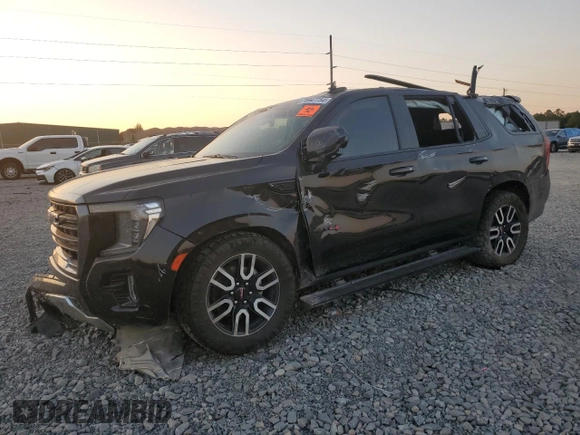 2023 GMC Yukon AT4 with VIN 1GKS2CKD2PR240312, listed as a Copart auction lot 75947754 with 42,821 mi miles and Salvage Title. Bid and sale history available at carsss.com. Image 1.