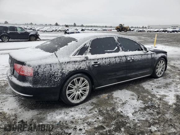2014 Audi A8 L 3.0T with VIN WAURGAFD1EN002981, listed as a Copart auction lot 87282884 with 106,763 mi miles and Salvage Title. Bid and sale history available at carsss.com. Image 3.