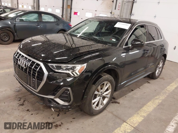 2021 Audi Q3 S line Premium Plus with VIN WA1EECF37M1071376, listed as a IAAI auction lot 41594102 with 22,564 mi miles. Bid and sale history available at carsss.com. Image 22.