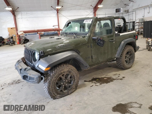 2021 Jeep Wrangler Willys z VIN 1C4GJXAG9MW766912, wystawiony jako Copart lot #52602135 z przebiegiem 35 850 mil mil oraz Szkoda całkowita • Salvage title. Historia ofert i sprzedaży dostępna na DreamBid. Obrazek 1.