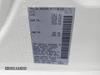 2024 Nissan Altima SV с VIN 1N4BL4DV9RN315978, выставлен на аукционе IAAI как лот 41942923 с пробегом 22 389 миль миль и . История ставок и продаж доступна на DreamBid. Изображение 9.