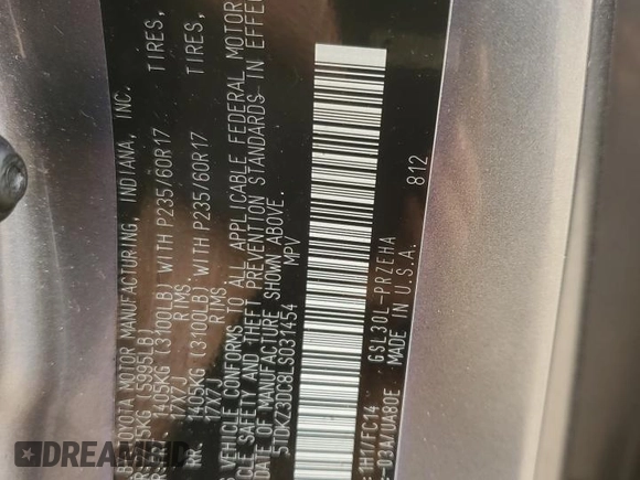 2020 Toyota Sienna LE Auto Access Seat with VIN 5TDKZ3DC8LS031454, listed as a Copart auction lot 46980455 with 78,896 mi miles and Salvage Title. Bid and sale history available at carsss.com. Image 13.