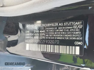 2007 Mercedes-Benz C 280 Luxury with VIN WDBRF92H77F932070, listed as a IAAI auction lot 42151190 with 142,571 mi miles and . Bid and sale history available at DreamBid. Image 9.