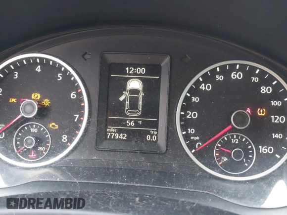 2012 Volkswagen Tiguan SE with VIN WVGAV7AX7CW609609, listed as a IAAI auction lot 41947280 with 77,942 mi miles and . Bid and sale history available at DreamBid. Image 7.