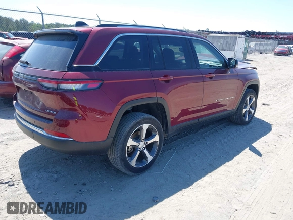 2023 Jeep Grand Cherokee Limited with VIN 1C4RJHBGXPC531390, listed as a IAAI auction lot 42181975 with 21,468 mi miles and . Bid and sale history available at DreamBid. Image 4.