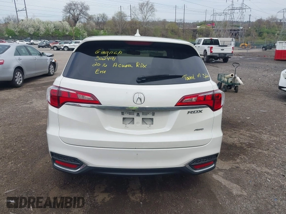 2016 Acura RDX Tech Pkg with VIN 5J8TB4H53GL000714, listed as a IAAI auction lot 41966697 with 57,662 mi miles. Bid and sale history available at carsss.com. Image 16.