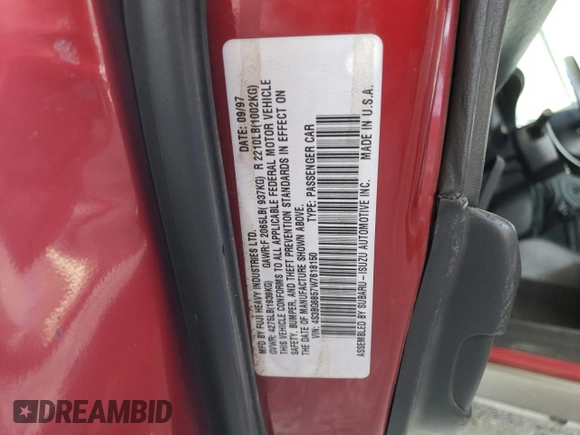 1998 Subaru Legacy Outback with VIN 4S3BG6857W7618150, listed as a Copart auction lot 63257465 with 419,599 mi miles and Salvage title. Bid and sale history available at DreamBid. Image 12.