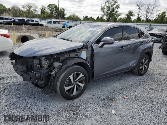 2021 Lexus NX with VIN JTJGJRDZXM2155719, listed as a Copart auction lot 53917345 with 72,716 mi miles and Non Repairable. Bid and sale history available at carsss.com. Image 1.