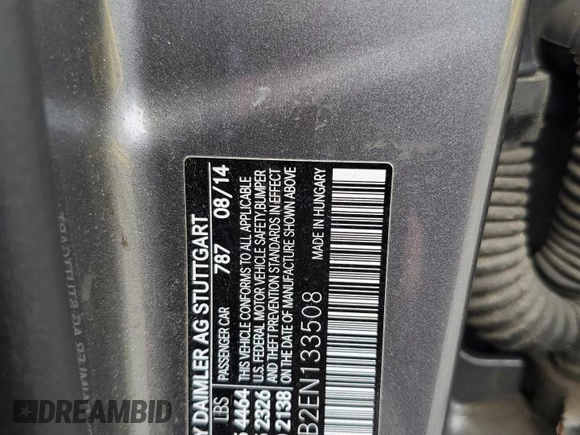 2014 Mercedes-Benz CLA 250 with VIN WDDSJ4GB2EN133508, listed as a Copart auction lot 63668225 with 131,010 mi miles and Clean title. Bid and sale history available at DreamBid. Image 12.