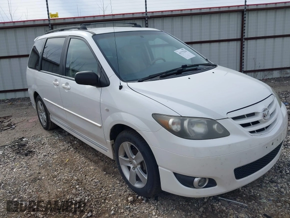 2005 Mazda MPV LX with VIN JM3LW28J650556302, listed as a IAAI auction lot 41775254 with 263,789 mi miles. Bid and sale history available at carsss.com. Image 1.