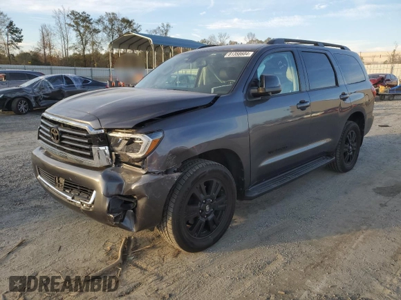 2018 Toyota Sequoia SR5 with VIN 5TDZY5G16JS070984, listed as a Copart auction lot 81358604 with 85,179 mi miles and Salvage Title. Bid and sale history available at carsss.com. Image 1.