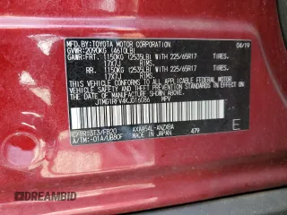 2019 Toyota RAV4 LE with VIN JTMG1RFV4KJ016086, listed as a Copart auction lot 55631155 with 60,604 mi miles and Salvage Title. Bid and sale history available at DreamBid. Image 13.