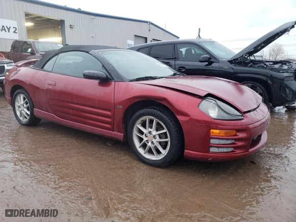 2001 Mitsubishi Eclipse GT with VIN 4A3AE55H31E002215, listed as a Copart auction lot 43162935 with 168,713 mi miles and Salvage Title. Bid and sale history available at carsss.com. Image 4.