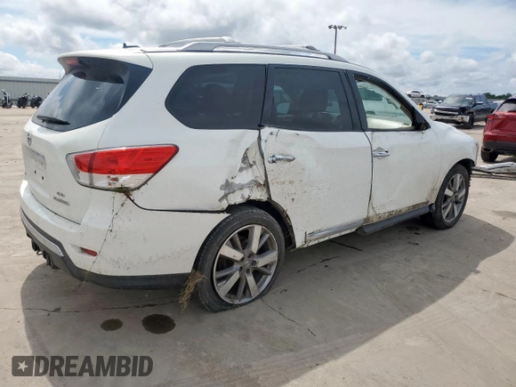 2013 Nissan Pathfinder Platinum with VIN 5N1AR2MM6DC637543, listed as a Copart auction lot 60905345 with 189,420 mi miles and Salvage title. Bid and sale history available at DreamBid. Image 3.
