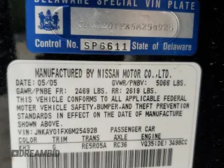 2006 Infiniti M with VIN JNKAY01FX6M254928, listed as a Copart auction lot 58397825 with Not provided miles and Salvage title. Bid and sale history available at DreamBid. Image 12.