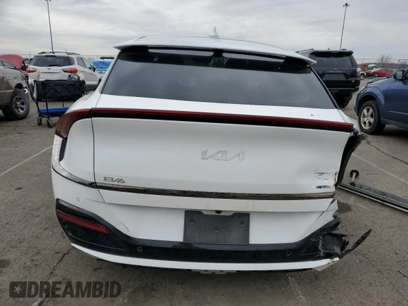 2022 Kia EV6 GT-Line with VIN KNDC4DLC9N5055023, listed as a Copart auction lot 47445295 with 28,129 mi miles and Salvage Title. Bid and sale history available at carsss.com. Image 6.
