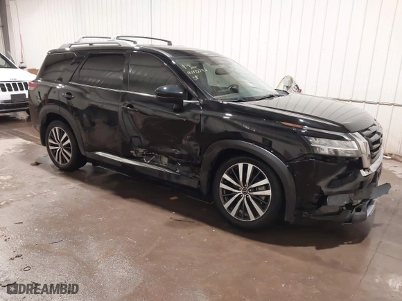 2022 Nissan Pathfinder Platinum with VIN 5N1DR3DJ4NC259359, listed as a IAAI auction lot 41412742 with 39,814 mi miles. Bid and sale history available at carsss.com. Image 1.