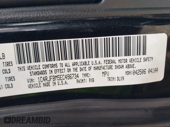 2014 Jeep Grand Cherokee Limited with VIN 1C4RJFBM5EC496734, listed as a IAAI auction lot 42809206 with 68,983 mi miles and . Bid and sale history available at DreamBid. Image 9.