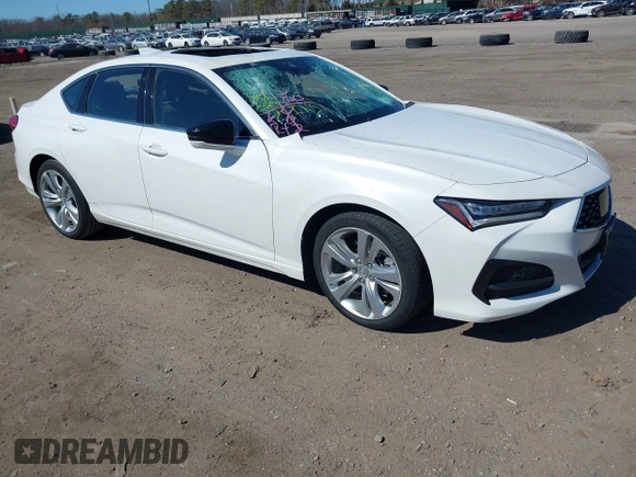 2021 Acura TLX w/Technology Package with VIN 19UUB6F40MA002356, listed as a IAAI auction lot 41757060 with 51,080 mi miles. Bid and sale history available at carsss.com. Image 1.
