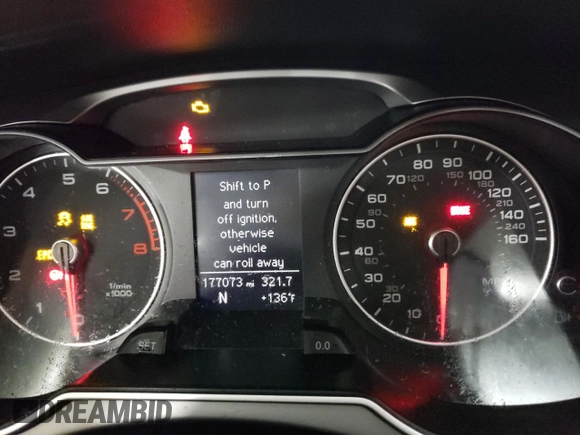 2014 Audi A4 Premium with VIN WAUBFAFL9EA048898, listed as a Copart auction lot 47558915 with 177,073 mi miles and Salvage Title. Bid and sale history available at carsss.com. Image 9.
