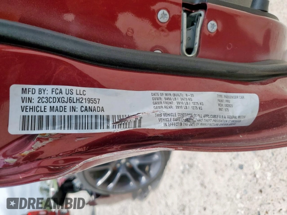 2020 Dodge Charger Scat Pack z VIN 2C3CDXGJ6LH219557, wystawiony jako Copart lot #57494375 z przebiegiem 43 591 mil mil oraz Szkoda całkowita • Salvage title. Historia ofert i sprzedaży dostępna na DreamBid. Obrazek 12.