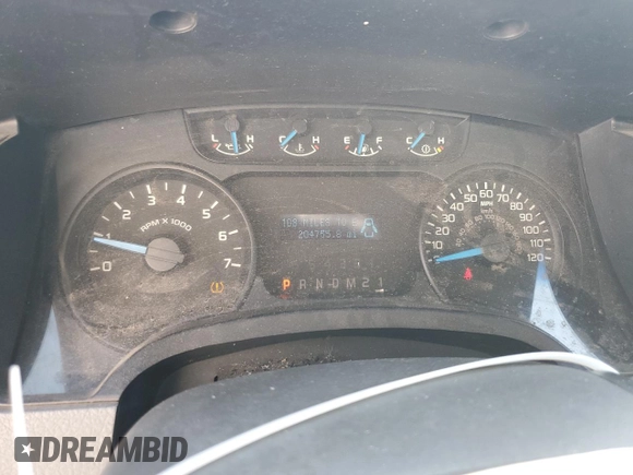 2013 Ford F-150 XL with VIN 1FTPF1CF5DKD70051, listed as a Copart auction lot 48748135 with 204,755 mi miles and Salvage title. Bid and sale history available at DreamBid. Image 9.