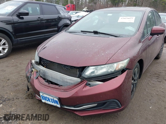 2015 Honda Civic EX with VIN 2HGFB2F85FH503798, listed as a IAAI auction lot 42019022 with 151,109 mi miles and . Bid and sale history available at carsss.com. Image 6.