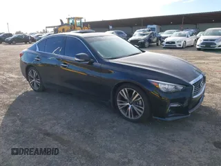 2021 Infiniti Q50 3.0t SIGNATURE EDITION with VIN JN1EV7CR1MM752561, listed as a IAAI auction lot 41557425 with 29,693 mi miles. Bid and sale history available at carsss.com. Image 1.