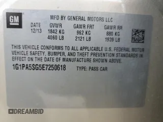 2014 Chevrolet Cruze LS with VIN 1G1PA5SG5E7250618, listed as a Copart auction lot 49903735 with 143,547 mi miles and Non Repairable. Bid and sale history available at carsss.com. Image 12.