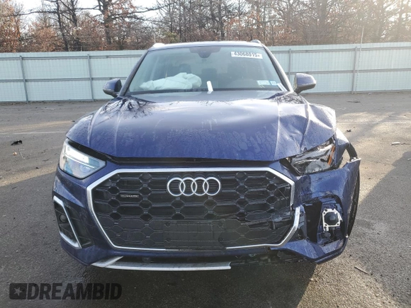 2023 Audi Q5 S line Premium with VIN WA1GAAFY1P2118579, listed as a Copart auction lot 43068015 with 15,662 mi miles and Salvage title. Bid and sale history available at DreamBid. Image 5.
