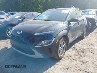 2023 Hyundai Kona SEL with VIN KM8K62ABXPU040491, listed as a IAAI auction lot 42166633 with 34,771 mi miles and . Bid and sale history available at DreamBid. Image 2.