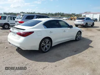 2020 Infiniti Q50 Luxe with VIN JN1EV7AP8LM200846, listed as a IAAI auction lot 41561135 with 45,569 mi miles and . Bid and sale history available at DreamBid. Image 4.
