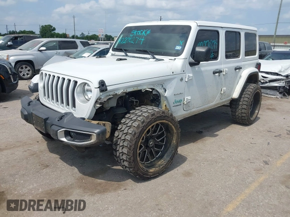 2020 Jeep Wrangler Unlimited Sahara High Altitude z VIN 1C4HJXEG2LW265227, wystawiony jako IAAI lot #42270274 z przebiegiem 77 534 mil mil oraz . Historia ofert i sprzedaży dostępna na DreamBid. Obrazek 18.