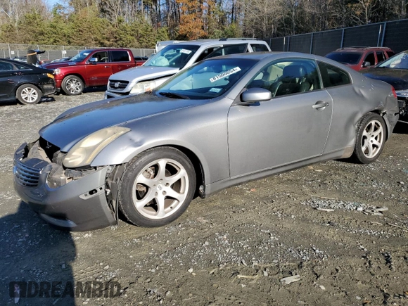 2003 Infiniti G35 Coupe w/Leather with VIN JNKCV54EX3M215351, listed as a Copart auction lot 81500054 with 197,589 mi miles and Salvage Title. Bid and sale history available at carsss.com. Image 1.